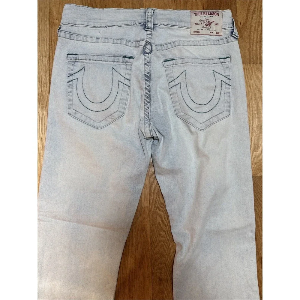 True Religion Ricky Jeans Men's 34XL33 Light Blue Relaxed Straight Leg